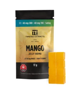 Mango Jelly Bomb | Sativa | 40 mg THC / 40 mg CBD | Twisted Extracts