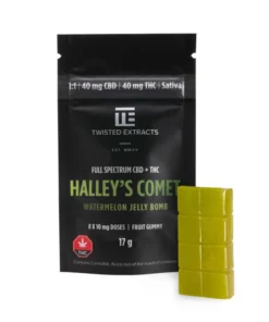Halleyscher Komet Wassermelonen-Geleebombe | Sativa | 1:1 40 mg | Twisted Extracts – Ausgewogene Jelly Bomb mit THC & CBD