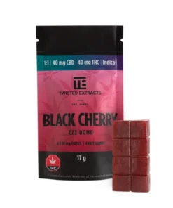 Black Cherry ZZZ Bomb | Indica | 40 mg THC / 40 mg CBD | Twisted Extracts