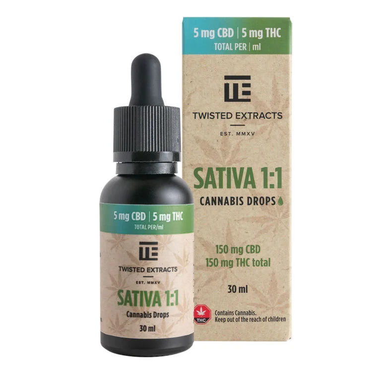 1:1 Tinkturtropfen Sativa kaufen | 150 mg CBD & 150 mg THC Balance